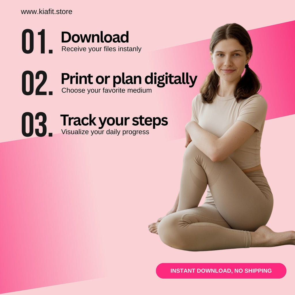 30-Day Walking Challenge Tracker + 19 Bonus Habit Trackers | Printable & Digital Planner