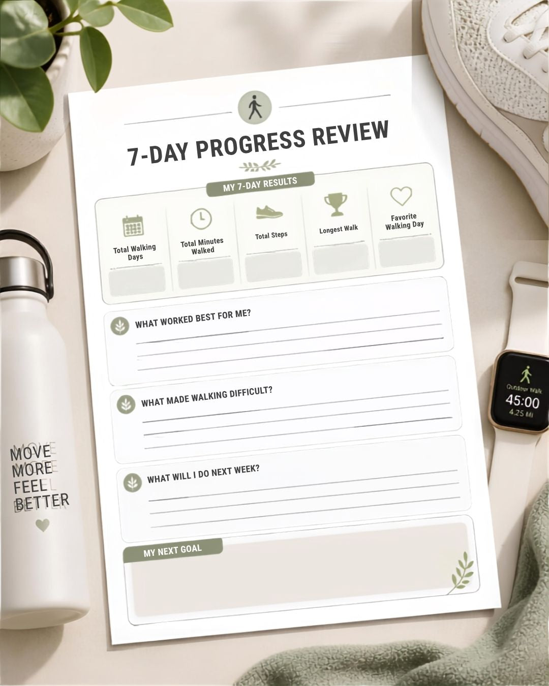 Free 7-Day Walking Challenge Printable | Walking Tracker PDF